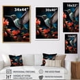 thumbnail image 4 of Designart "Blue Coral Hummingbird Portrait Vibrant" Animals Canvas Print, 4 of 5