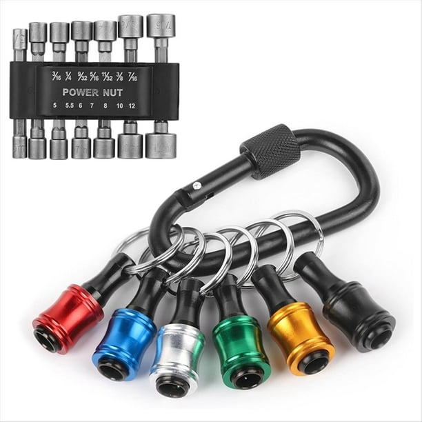 Juego Herramientas Broca Destornillador Tuercas EléCtricas 14 Piezas,Llave Tubo MéTrica,Tornillo,Llaves Hexagonales Destornillador 1/4 Pulgada y 6 Piezas Hexagonales 1/4 Pulgada