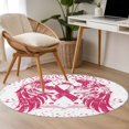thumbnail image 4 of Small Round Rug 3Ft Washable Non-Slip, Pink Ribbon Circle Area Rugs for Living Room Bedroom, Wings Romantic Love Heart Flowers Vintage Indoor Floor Mats Carpet Runner for Home Decor, 4 of 8