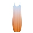 thumbnail image 5 of ICHUANYI Clearance Women Loose Pocket V-Neck Gradient Printing Sleeveless Loose Casual Sling Long Dress(Purple, S) ICHUANYI WER2023081110348, 5 of 5