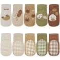 thumbnail image 1 of Calcetines antideslizantes para bebé, 5 pares de calcetines de algodón para bebé, calcetines para niño pequeño, calcetines antideslizantes para bebés, niños pequeños y niños., 1 of 5
