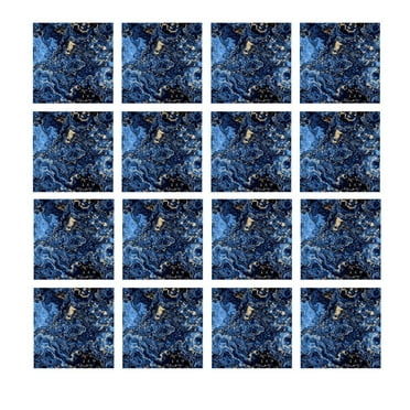 20 Pcs Tile Stickers 6x6in Blue Marble Tiles Vinyl Peel and Stick Self-adhesive Waterproof Kitchen Bathroom Wall Decor Decals