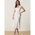thumbnail image 4 of Cárdigan de Encaje sin Mangas Allegra K para Mujer Blusa Elegante Blanco M, 4 of 6