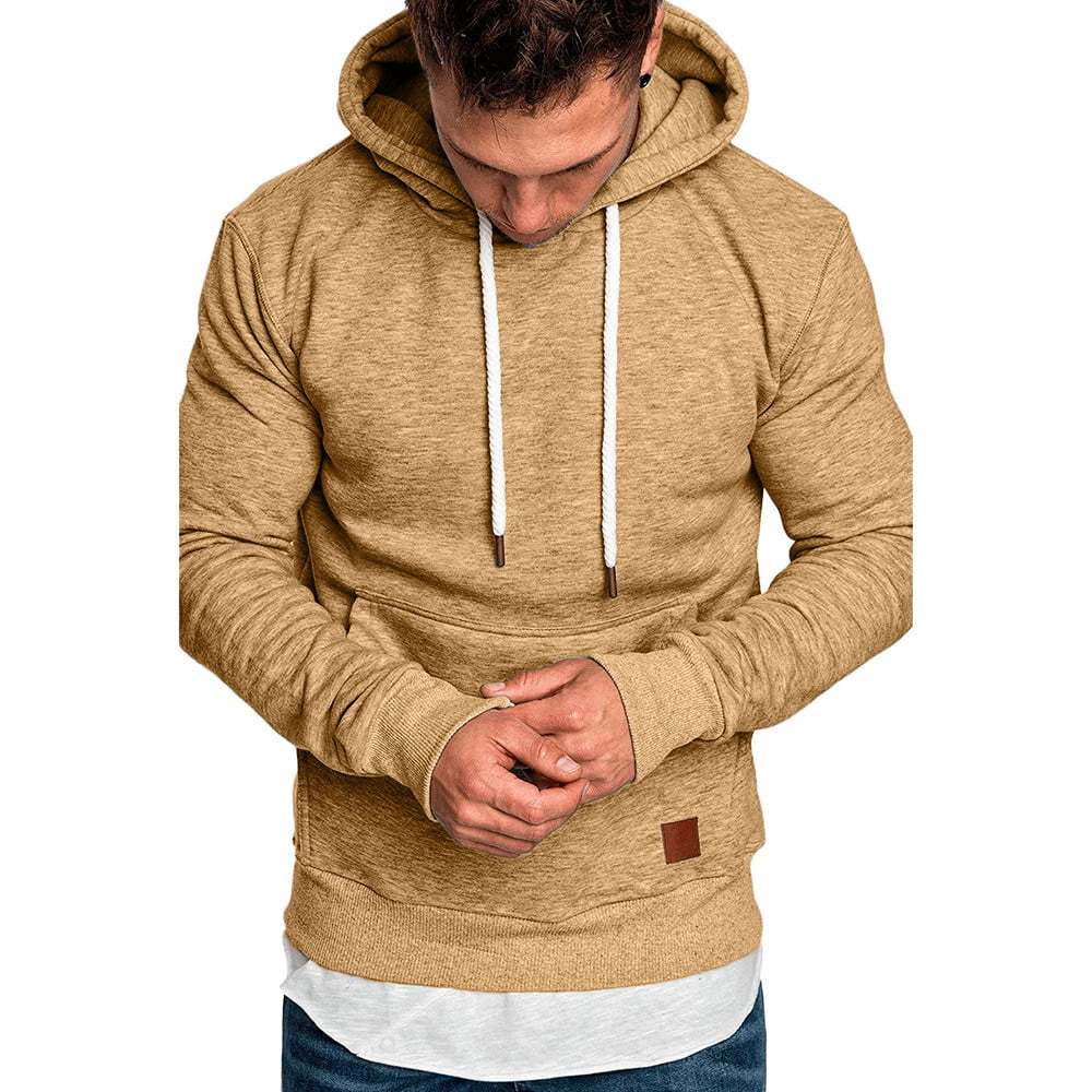 MarieCox Men's Popular Long Sleeve Athletic Hoodies Kangaroo Pockets Drawstring Pullover Hoodie Hooded Sweatshirt 