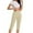 Beige, variant on SwiftWear Women's High-Waisted Capri Pants with Pockets - Solid Color Stretch Yoga Capris, Comfortable Workout Casual Cropped Pants S-5XL (Plus Size Available)​​