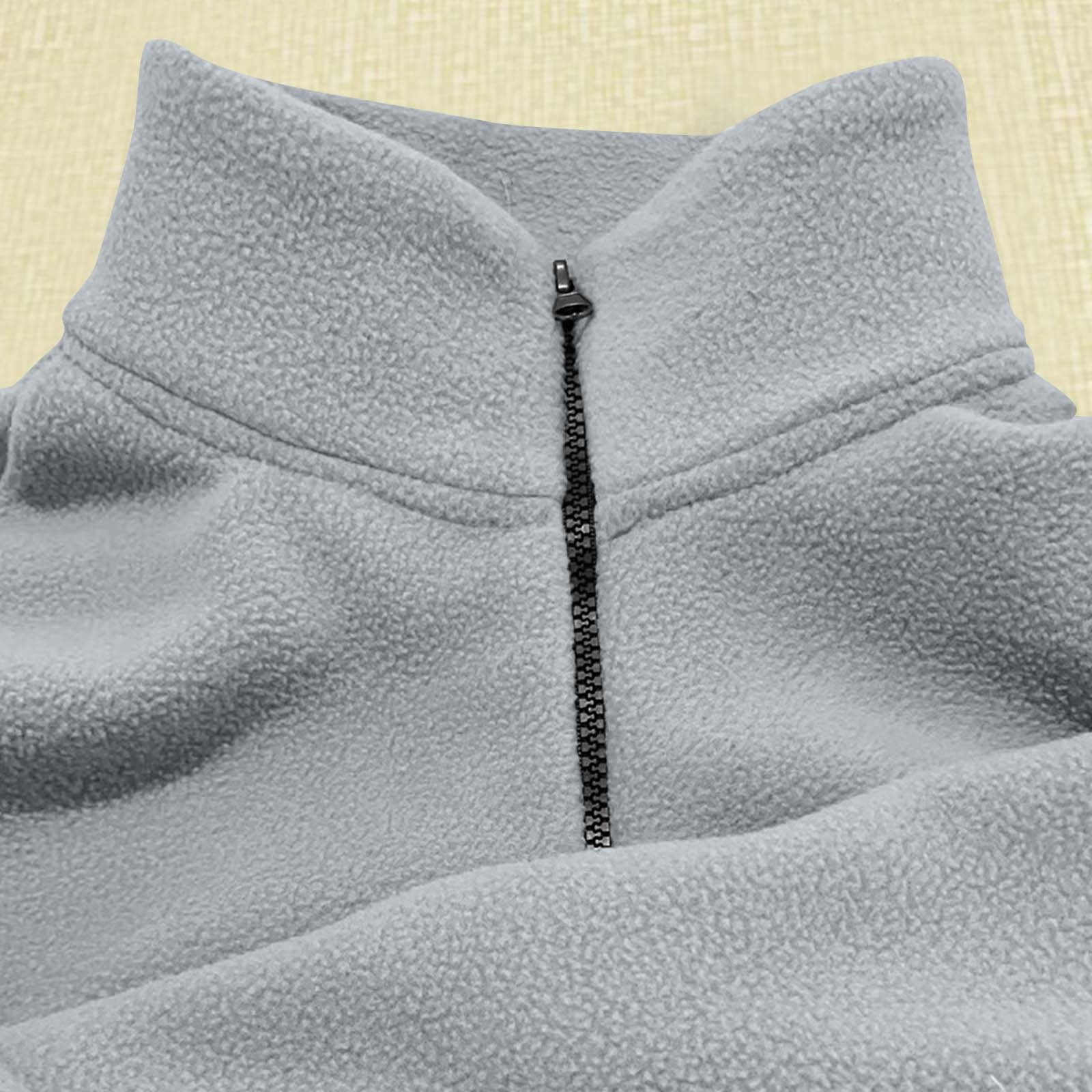 ZVNAΖH Mens Full Zip Sweatshirt No Hood Cozy Pocket Long Sleeve