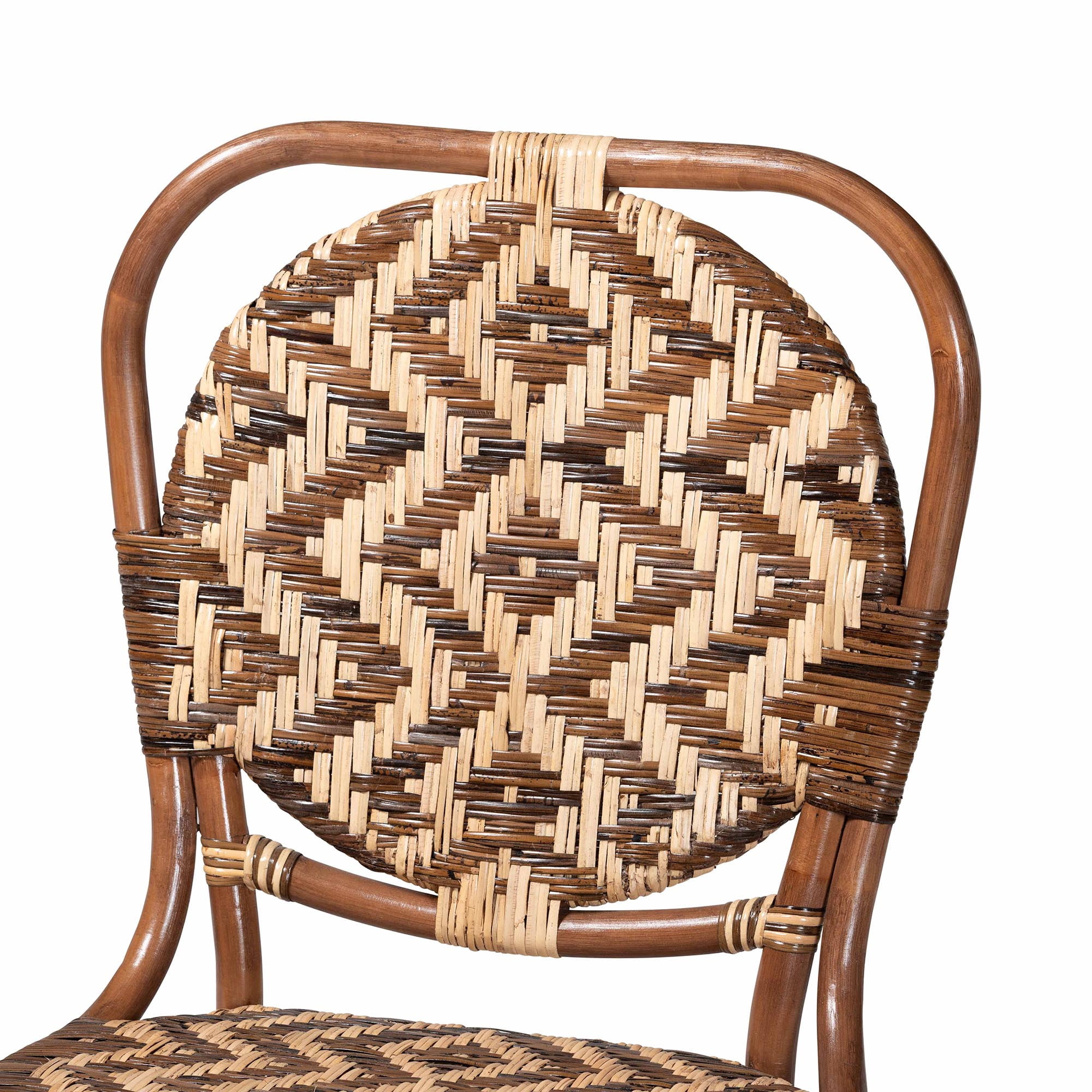 bali & pari Mariano Boho Dining Chair, Dining Height 18.1", Light Brown