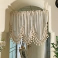 thumbnail image 2 of Linen Balloon Kitchen Curtain Tie Up Sheer Curtain Tiers for Cafe Windows Rod Pocket Light Filtering Voile Window Valance for Bedroom Living Room, 2 of 6