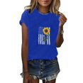 thumbnail image 2 of Women Tops Dressy Casual, American Flag Sunflower T Shirts for Women 4th of July Independence Day Shirt Cute Print Short Sleeve Tee Top Blouse, 2 of 4