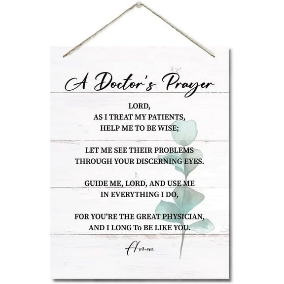 Zomyto Doctor's Prayer Decorative Sign, 10 x 8in, MDF Wood, Wall Decor, Gift for Women Men