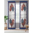 thumbnail image 5 of Sheer Curtains 96 Inches Long, Independence Day Semi Sheer Curtains Light Filtering Window Treatment, American Flag Leopard Print Love Wooden Privacy Voile Drapes for Living Room Bedroom 52x96 Inch, 5 of 7