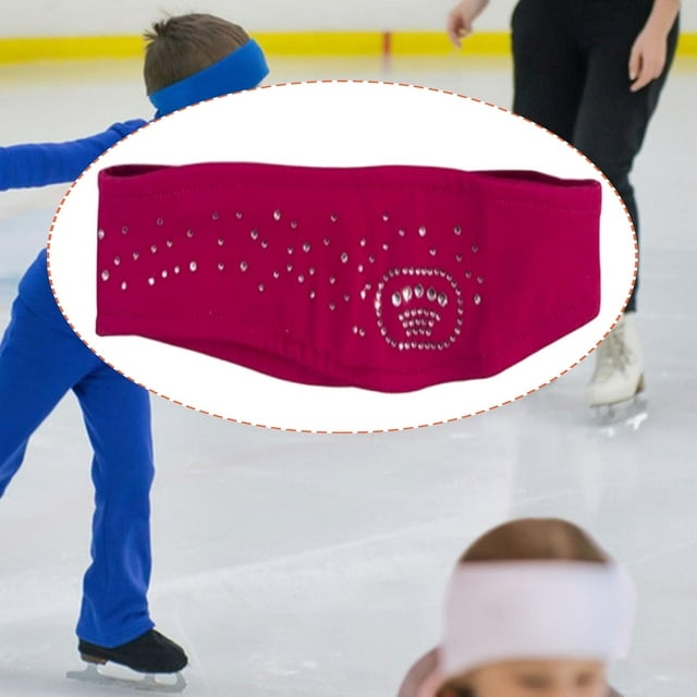 Diadema de Patinaje Artístico para Niños, Banda para El Sudor, Antideslizante, Cálida, Absorbente Del Sudor, para Adultos, Gimnasio, Fútbol, ejercic rojo violeta