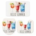 thumbnail image 2 of Cocktail Drink Bathroom Rugs Set HELLO SUMMER Non Slip Absorbent Soft Bath Mats 3 Piece Set with Bathroom Rug, U-Shaped Floor Mat, Toilet Seat Cover Small Size, 2 of 9