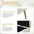 thumbnail image 2 of 45" Storage Bench, Tina's Home Upholstered Button Tufted Entryway Ottoman Metal Leg Bedroom Ivory, 2 of 7
