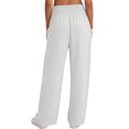 thumbnail image 5 of Womens Baggy Wide Leg Palazzo Pants Summer Casual Boho Smocked High Waist Lounge Trousers Beach Travel Vacation Pants 2XL, 5 of 5