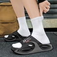 thumbnail image 2 of Rokment Women's Men's Cushioned Thick Sole Slides Acupressure Massage Slippers Non Slip Quick Drying Bathroom Sandals for Plantar Fasciitis Grey Size 9, 2 of 5