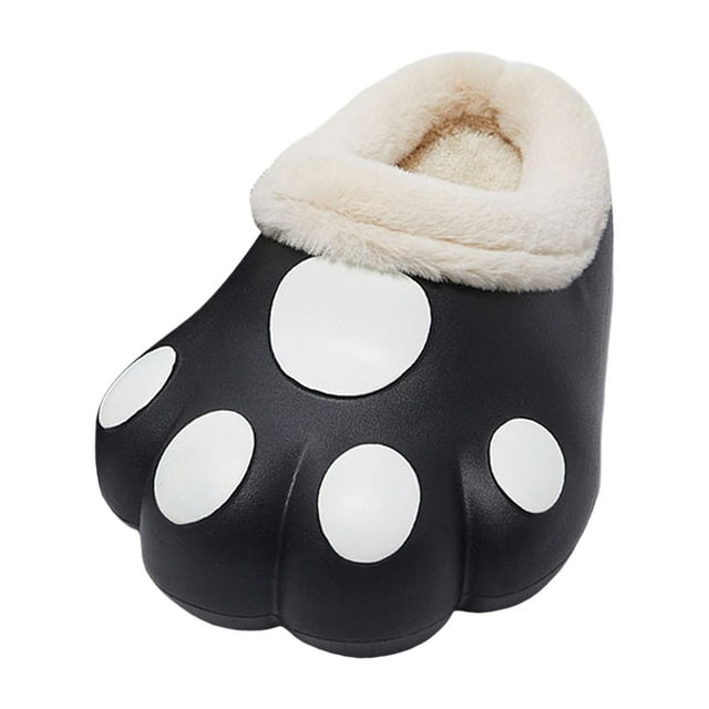 Zapatillas De Dibujos Animados Para Adultos, Divertidas, Suaves, De Felpa, Acogedoras, Para Parejas, Cálidas, Para Casa, Color Negro Sunnimix Pantuflas Calientes
