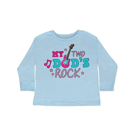 

Inktastic My Two Dads Rock with Guitar Gift Toddler Toddler Girl Long Sleeve T-Shirt