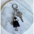 thumbnail image 5 of Wrapables Hanging Fashionista Doll Keychain, Crystal Rhinestone Keyring Bag Charm, Black Bow, 5 of 5