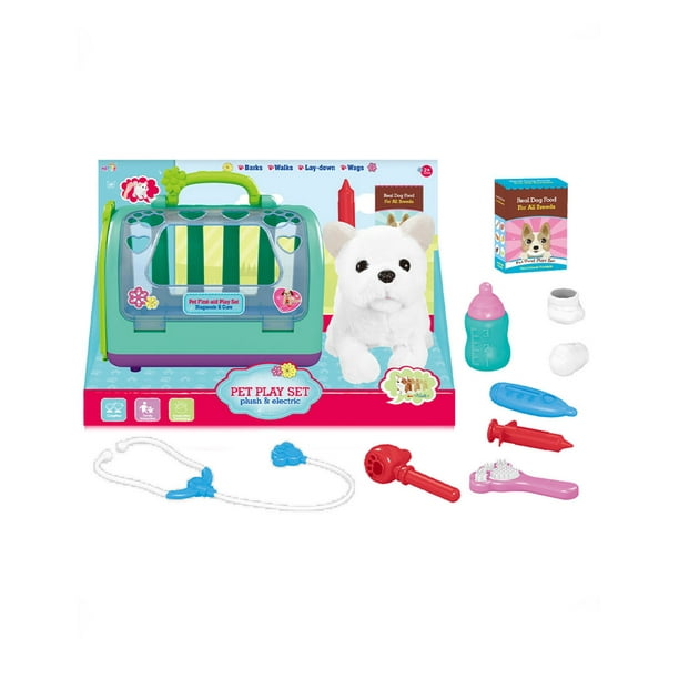 Set veterinario con perrito de peluche con varios movimientos y accesorios Play set HC119
