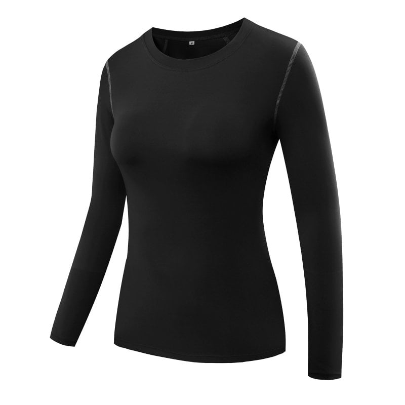 Womens Sports Long Sleeve Compression T-Shirt Breathable Quick-dry Fitness Tops 