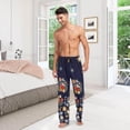thumbnail image 7 of Blue Floral Blossom Flowers Ghost Pajama Pants, Men's Lounge Pants Light with Drawstring and Pockets, Christmas New Year Birthday Father's Day Gifts, 7 of 7