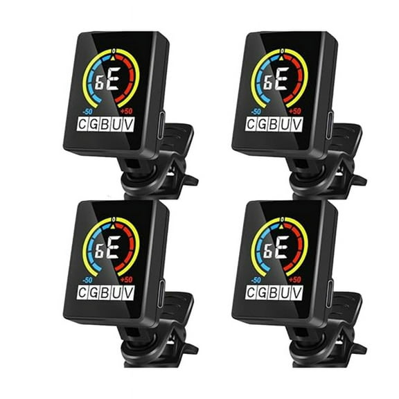 4 PCS Guitar Tuner Rechargeable Clip on Tuner for Guitar, , Ukulele,Violin Suit for Professional or Beginners