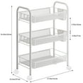 thumbnail image 5 of 5-Tier Rolling Kitchen Cart with Baskets, Stackable Wire Storage Organizer, Movable for Pantry, Bathroom, Laundry, No Tools Assembly, 5 of 8