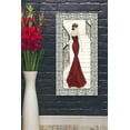 thumbnail image 2 of Epic Graffiti 'La Belle Rouge with Floral Cartouche Border' by Emily Adams, Canvas Wall Art, 20"x40", 2 of 2
