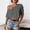 T-GY2, variant on Womens T Shirts Short Sleeve Summer Off Shoulder T Shirt For Solid Color Round Neck Tee Top Blouse Casual Basic Clothing Gy1 L