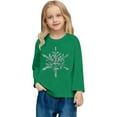 thumbnail image 2 of Letdown Kids Girls Long Sleeve Shirts Crewneck Snowflake Print Slim Fit Tops Christmas Casual Tee Shirt (Green,3-4 Years), 2 of 4
