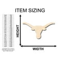 thumbnail image 2 of Unfinished Wood Longhorn Texas Western Shape - Craft - up to 46" DIY 8" / 1/4", 2 of 3