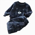 thumbnail image 4 of TOWED22 Toddler Baby Boy Clothes Fall Winter Fleece Outfits Color Block Sweatshirt & Jogger Pants Set 6 12 18 Months 2T 3T 4T 5T 6T Size:18-24 M,Color:Dark Blue, 4 of 4