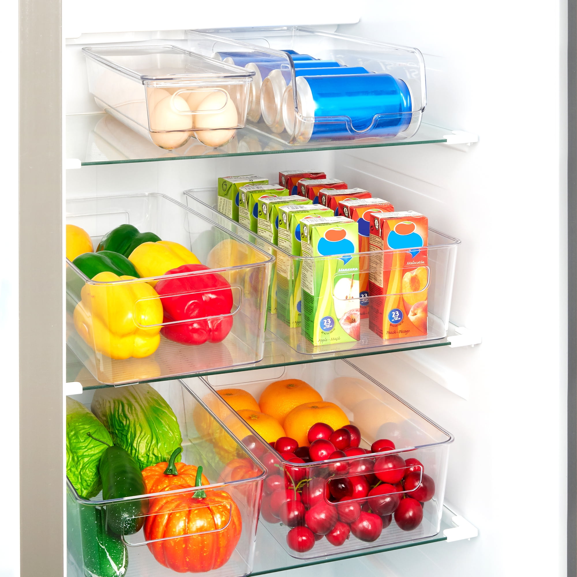 Vtopmart Set of 10 Fridge Organizer, Refrigerator Organizing Bins with Handles, BPAFree Clear Plasti(图4)