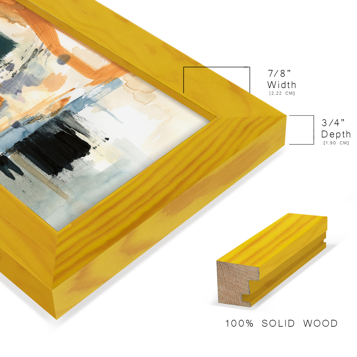 Seria II - Framed Print w/glass - Sunflower Yellow