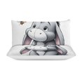 thumbnail image 4 of Eeyore 3 Piece Bedding Sets for Boys Girls Teens, Cartoon Soft Kids Duvet Cover with 2 Pillowcases, All Season Comforter Covers Bedroom Decor Gift, 86"x70", 4 of 8
