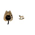 thumbnail image 1 of Reloj de pared,Reloj de pared decorativo con forma de gato para sala de estar silenciosa,Reloj de pared de madera,decoración moderna,Estatua de caballo mecedor,Estatua de caballito de, 1 of 8