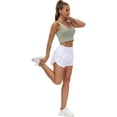 thumbnail image 4 of Womens High Waisted Running Shorts Quick Dry Athletic Workout Shorts With Mesh Liner Zipper Pockets Loose Fit, 4 of 5