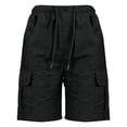 thumbnail image 6 of Grblisyd Shorts for Girls Summer Solid Color Elastic High Waist Cargo Drawstring Bermuda with Pockets Teen Kids Casual Knee, 6 of 6