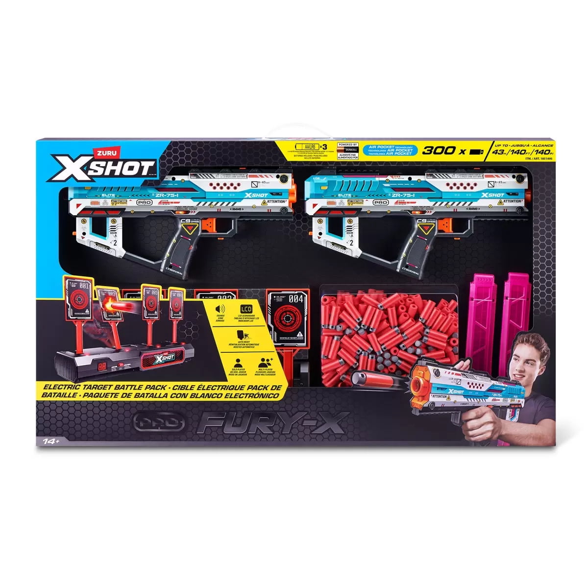 ZURU X-Shot Pro Electric Target Battle Pack – 300 Darts, Dual