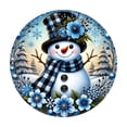thumbnail image 2 of Letrero de madera redondo Fiudx con forma de muñeco de nieve para puerta de Navidad, 2 of 7