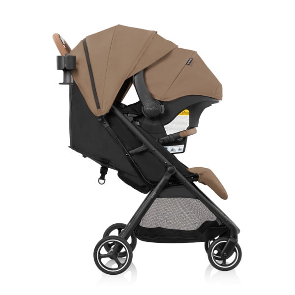 Evenflo Otto+ Travel System with LiteMax Infant Car Seat, Carmel Tan