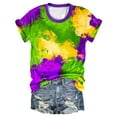 thumbnail image 2 of BOOMILK Mardi Gras T Shirts for Women Trendy Print Crew Neck Tunics Loose Short Sleeve Summer Graphic Tees Plus Size, 2 of 3