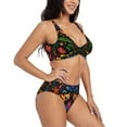 thumbnail image 2 of Daiia Mexican Flower Traditional1 Women's Bikini Set Two Piece Swimsuit High Waisted Bikini Adjustable Straps Bikini Perfect for Beach, Pool, and Summer Vacation-, 2 of 9