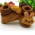 thumbnail image 3 of Baby Girl Boy Warm Crib Shoes Newborn Soft Sole Cartoon Booties First Walkers, Khaki, 3 of 6