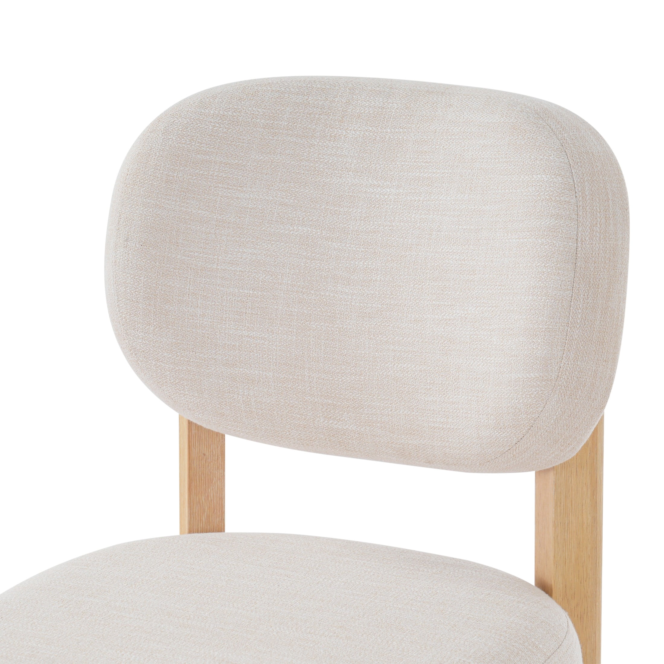 Christopher Knight Home Modern Upholstered Armless Dining Chairs, Wood Frame, Natural+Beige, Set of 2