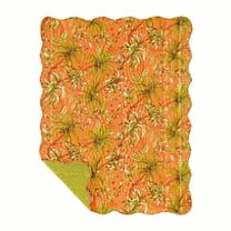 Barbados Sunset Reversible Cotton Quilted Accent Throw Blanket