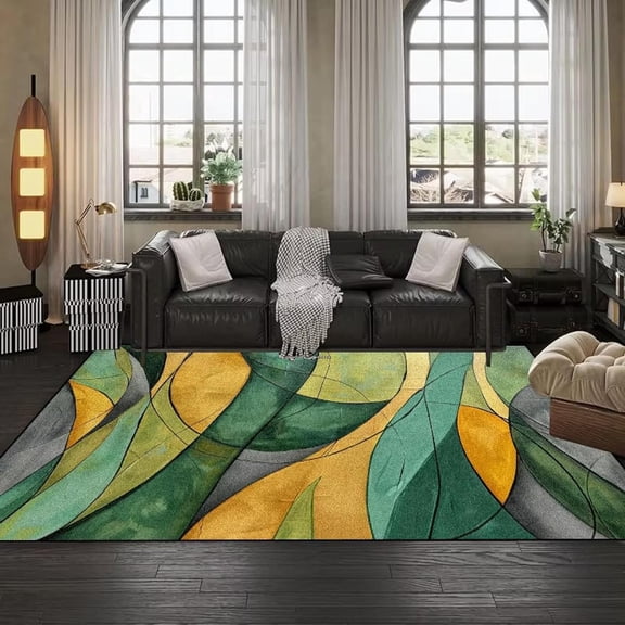 Living Room Area Rug European Abstract Geometry Living Room Carpet Bedroom Non Slip Sofa Soft Rugs Washable Leisure Balcony Foot Mats-4' x 6'
