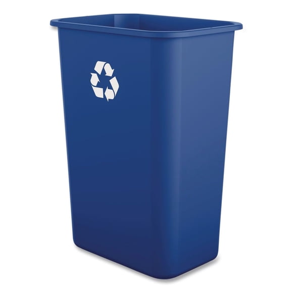 Contenedor de reciclaje Boardwalk 38 L azul de plástico para interior, 52 cm