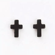 HOOUN Men Women Magnetic Fashion Black Stud Earrings Ear Plugs Non-Piercing Clip On-2